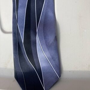 Puritan Black and Gray Striped Tie zipper